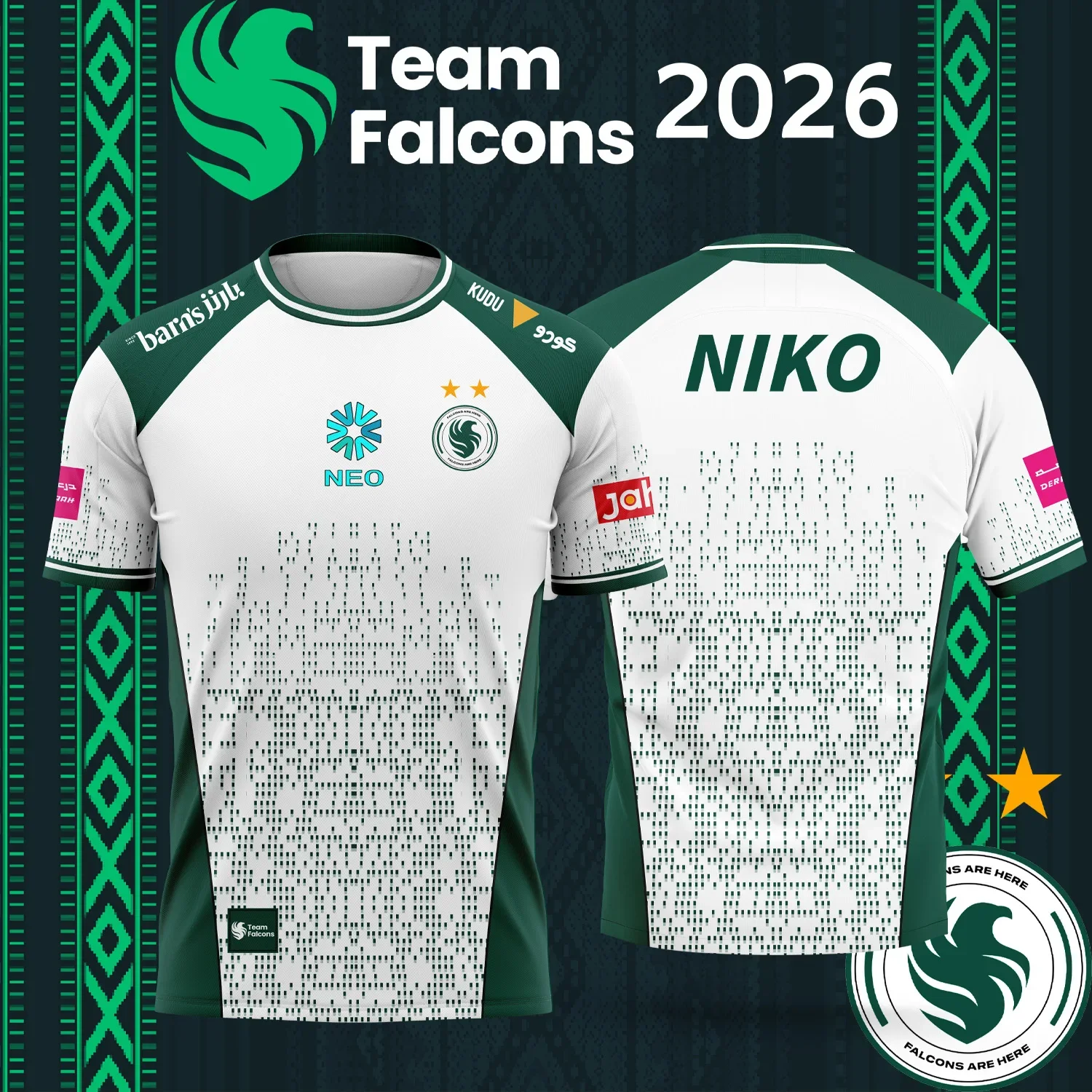 Esports Gaming Top - 2026 新チーム ファルコンズ eスポーツチームジャージ 男女兼用 夏用