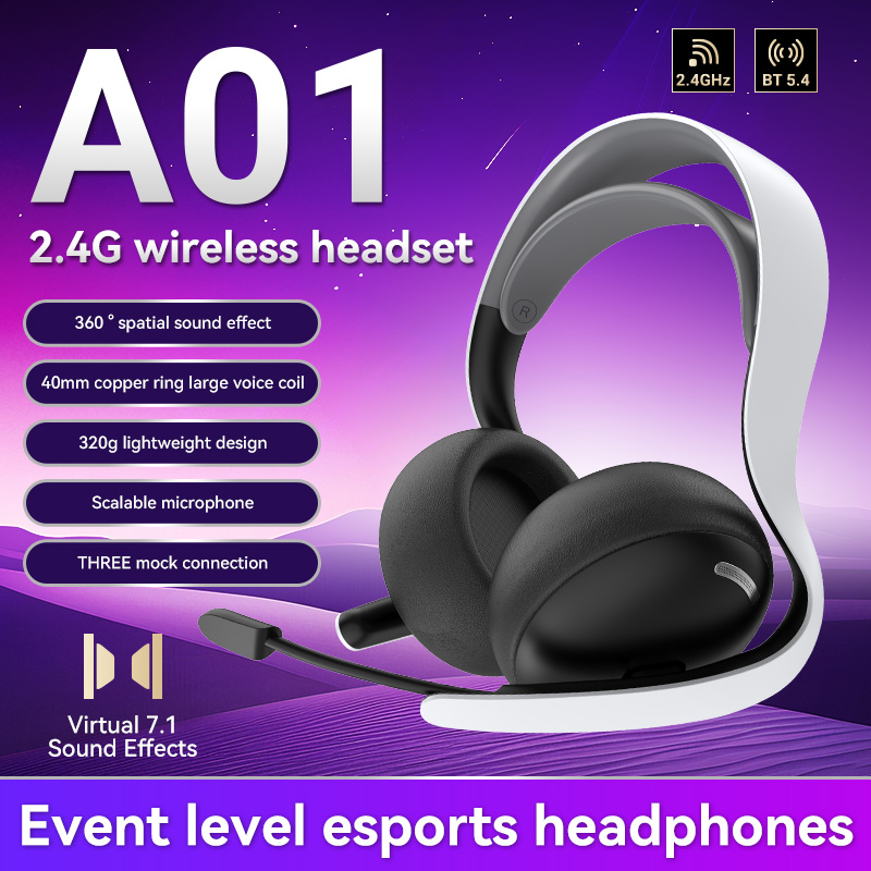2.4Gワイヤレス/有線/BT A01ゲーミングヘッドセット - Esports Gaming Mobile のレビューと価格