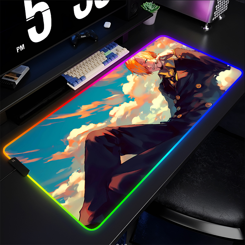 RGB アニメマウスパッドワンピースサンジプロフェッショナル - Esports Gaming Mouse Pad のレビューと価格
