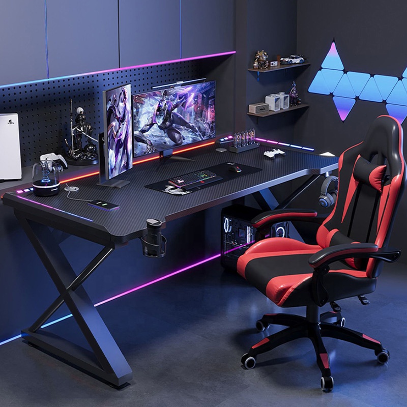 カーボンファイバーテクスチャ天板 RGBアンビエントライト  - Esports Gaming Top のレビューと価格